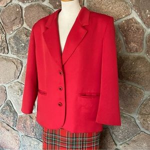 Vintage D’Allaird’s 1980s Red padded shoulder Oversized Blazer